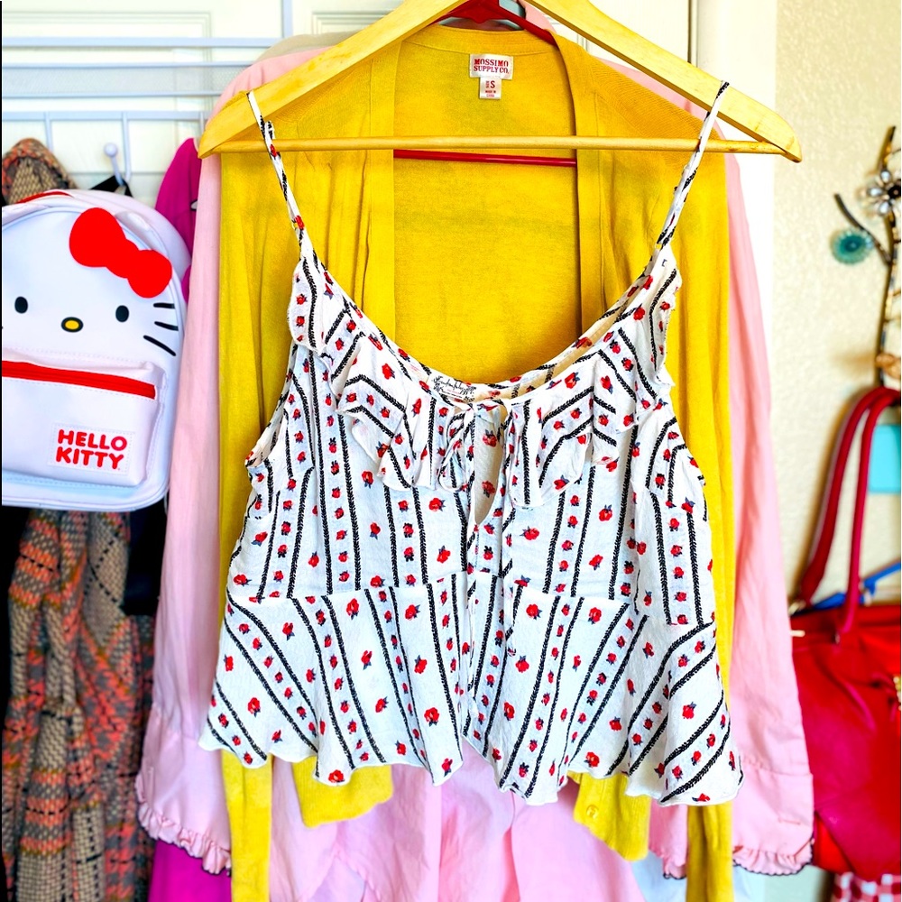Free People Flowy Floral Tank w/ Keyhole Sz Sm